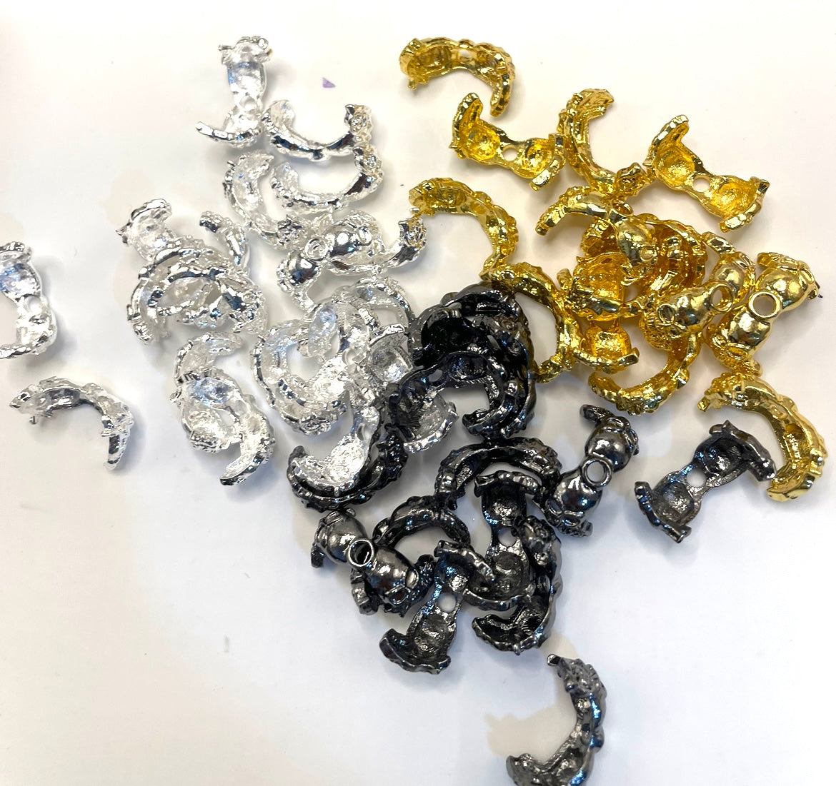 halloween bead metallic spacer skull spacer skull bead cap, random mix color