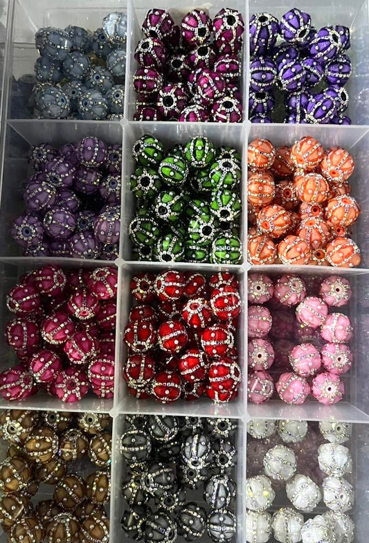 diy acrylic beaded beadable fancy lantern ornaments with pearl ,colored,random mix