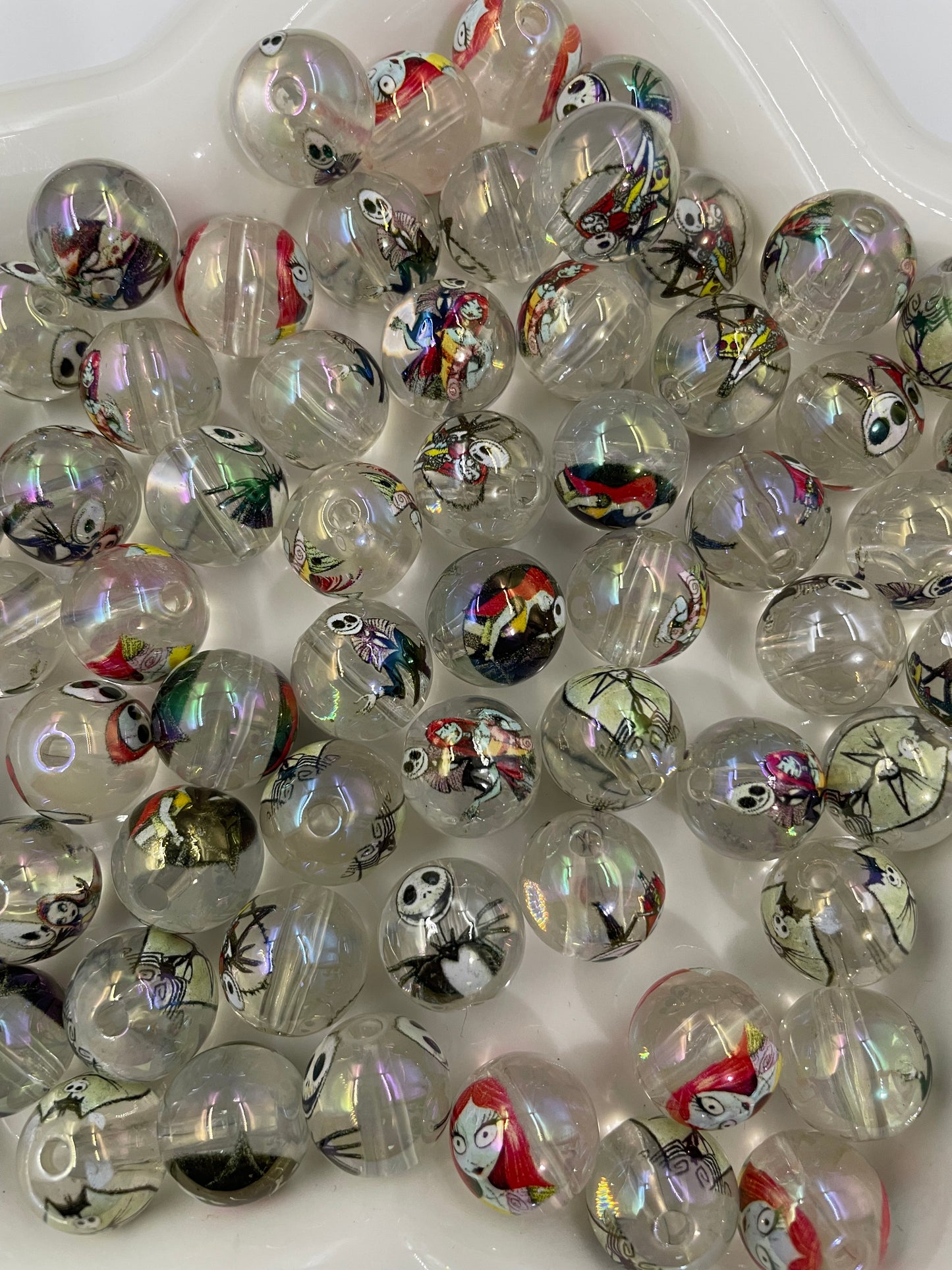 Acrylic beads Halloween Beads Lips Heart Pumpkin Ghost Cartoon printed beads and a series of multi-element beads 16mm