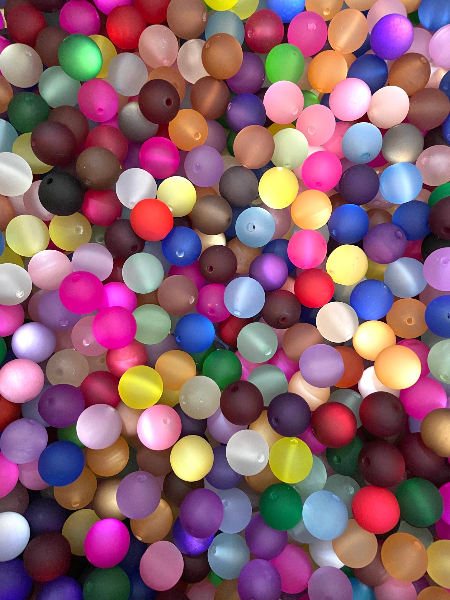 acrylic bead matte cat eye colorful ,random mix ,16mm
