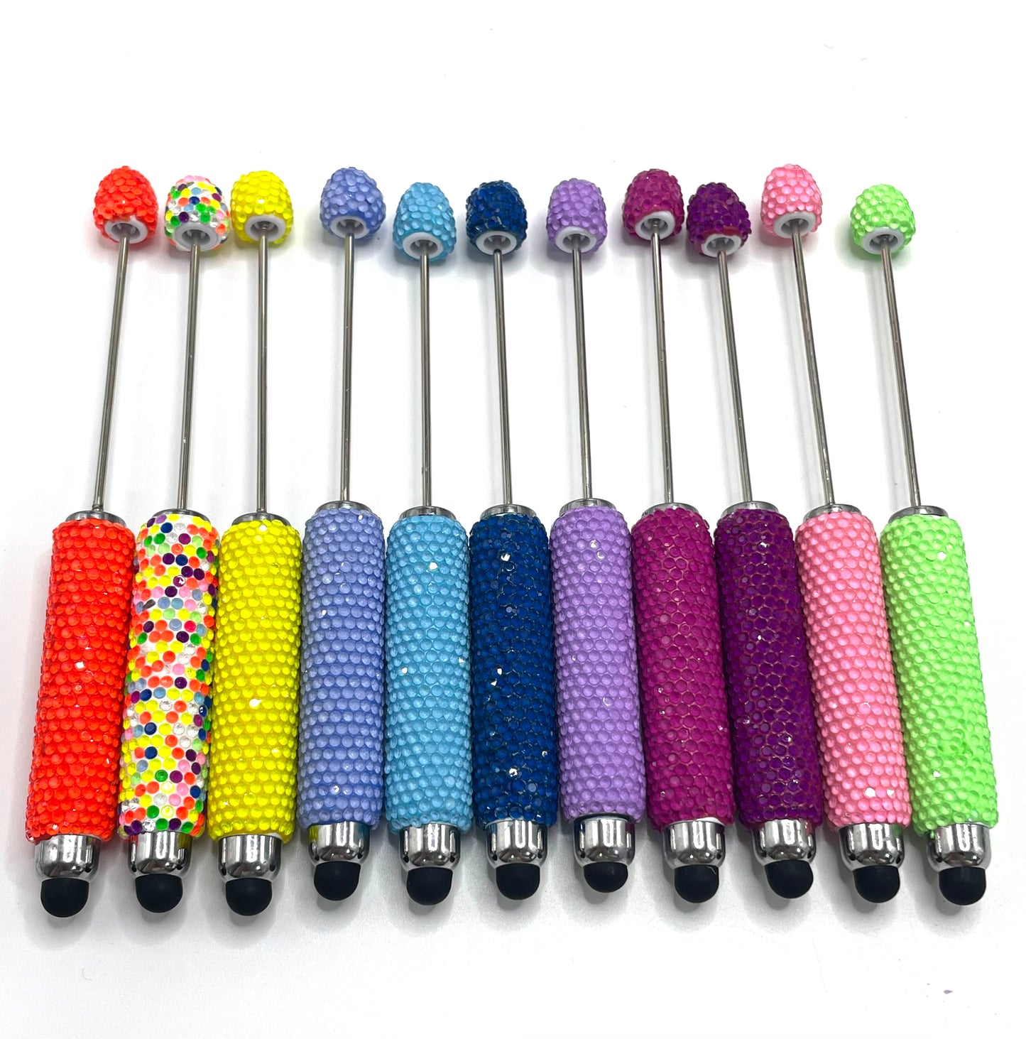 beaded beadable  clay pen Clay and rhinestones Ballpoint pen stylus Point pen jelly rhinestone penRandom Mix （writable）