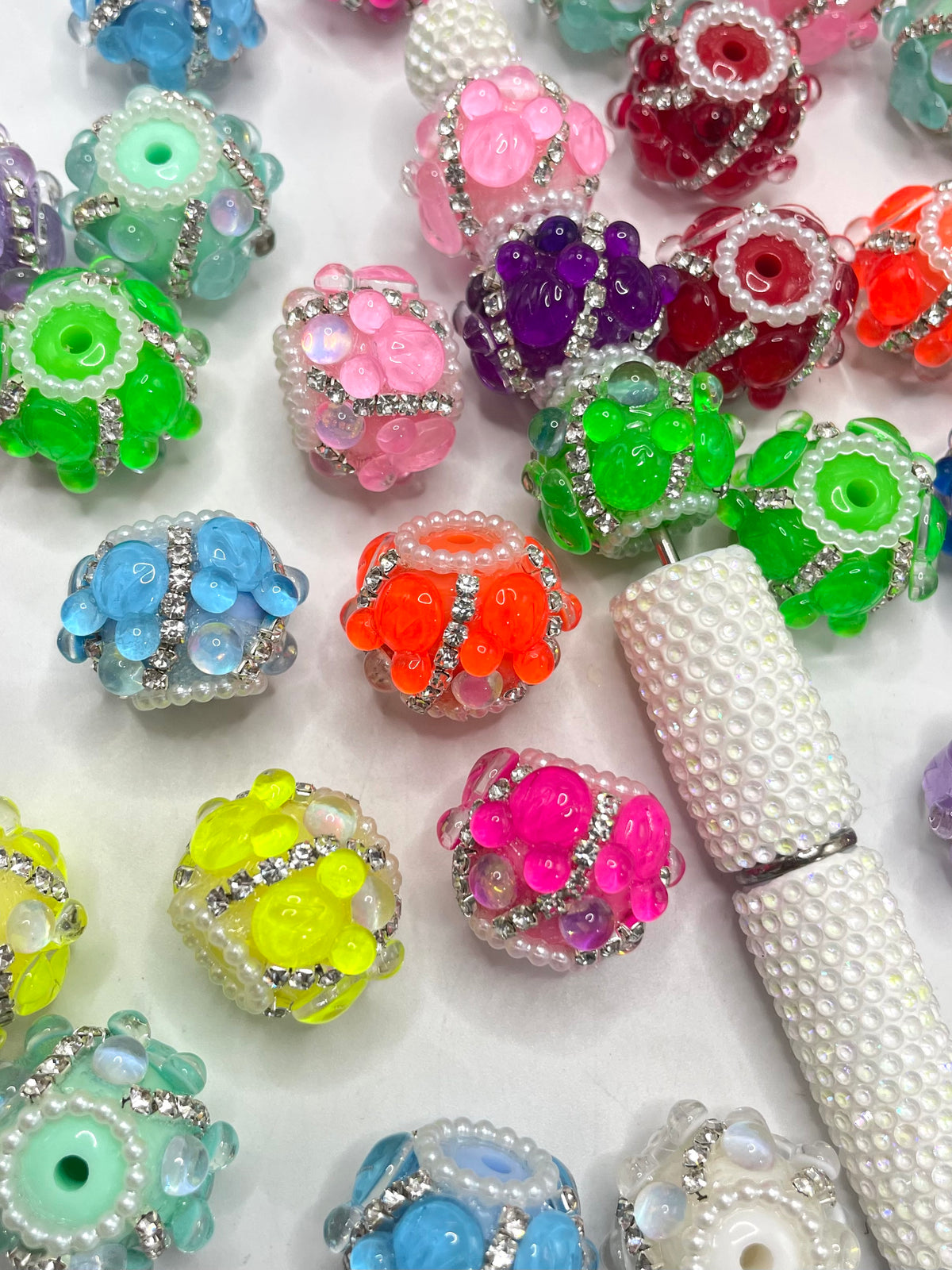 neon color mouse head fancy beads