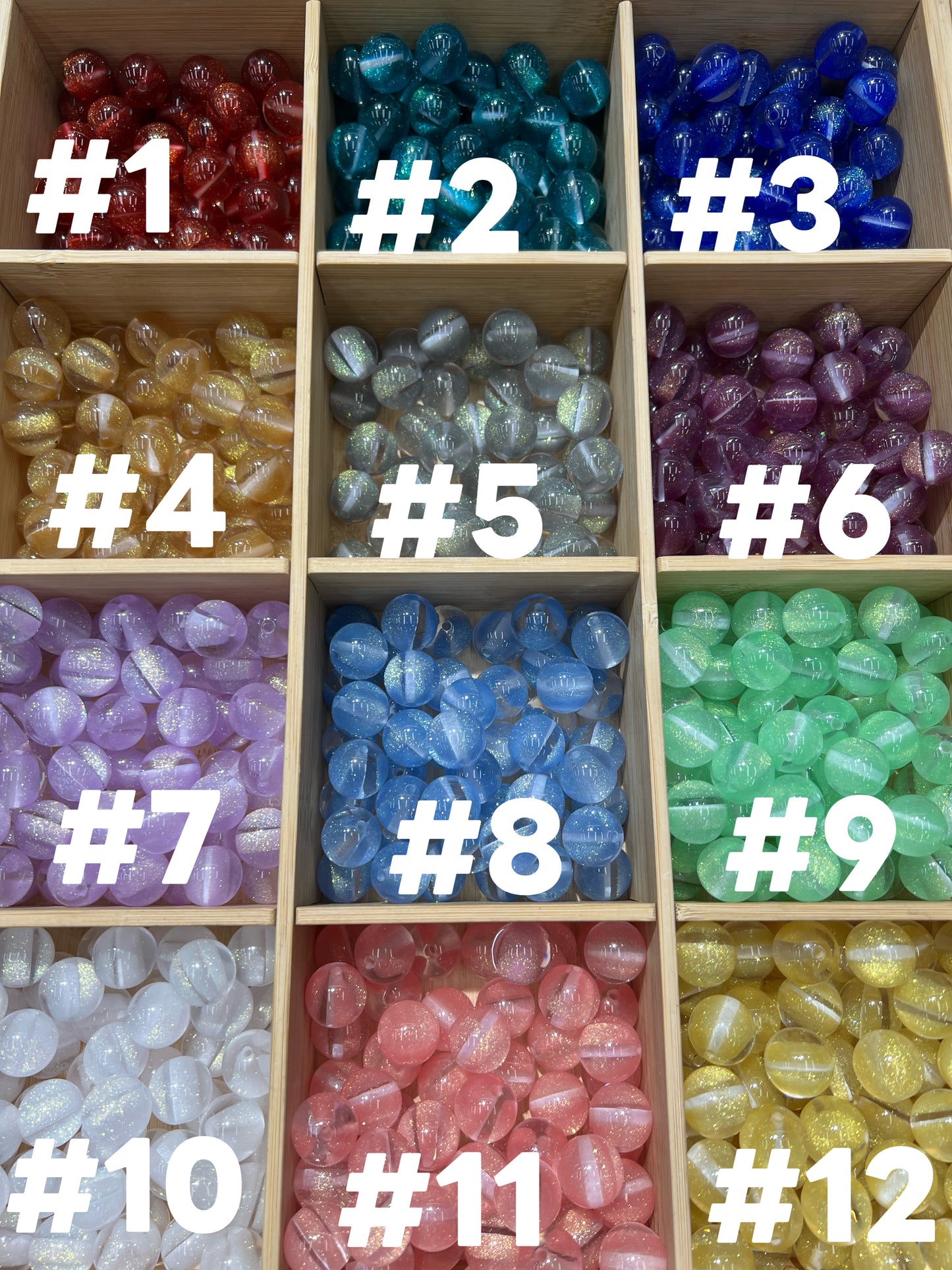 16mm acrylic bead glitter bead galaxy beads random mixed