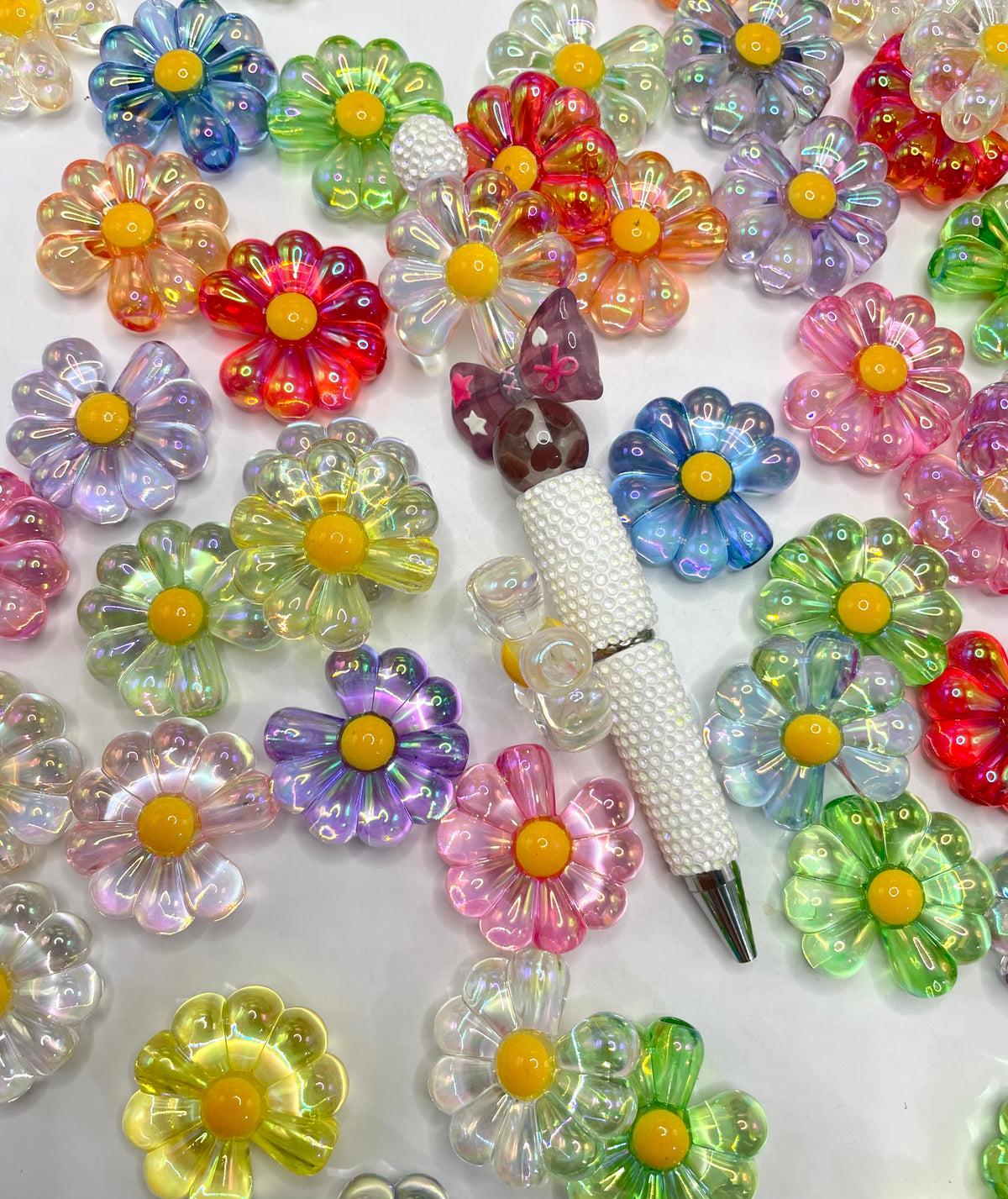 daisy flower beads  acrylic beads