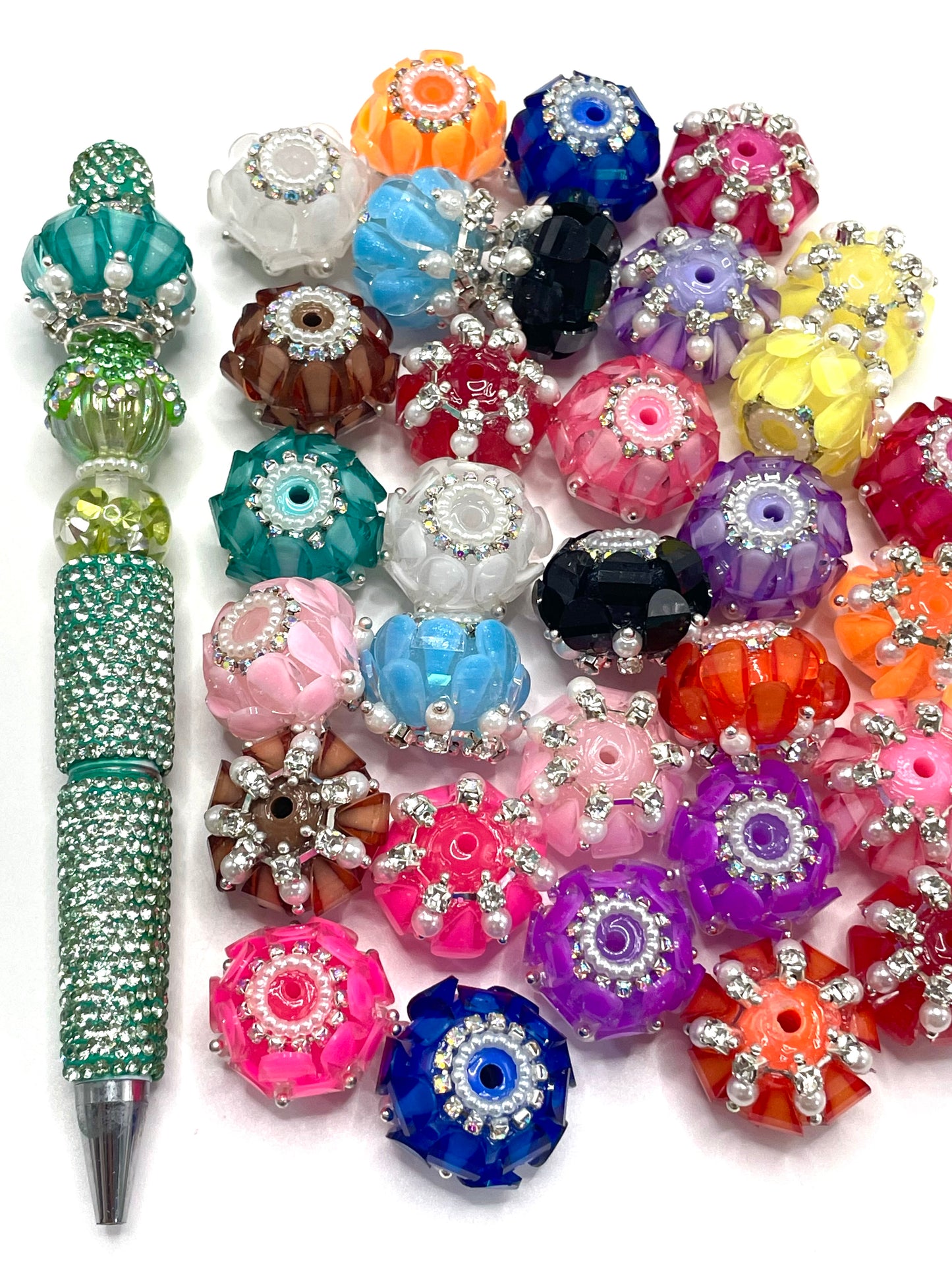 Fancy Beads Scale Mermaid Pearl Fish scale beads Pearl chain pendant Pearl ring Translucent acrylic beads 20mm Random Mix