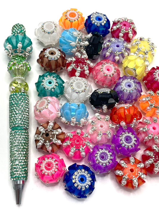 Fancy Beads Scale Mermaid Pearl Fish scale beads Pearl chain pendant Pearl ring Translucent acrylic beads 20mm Random Mix