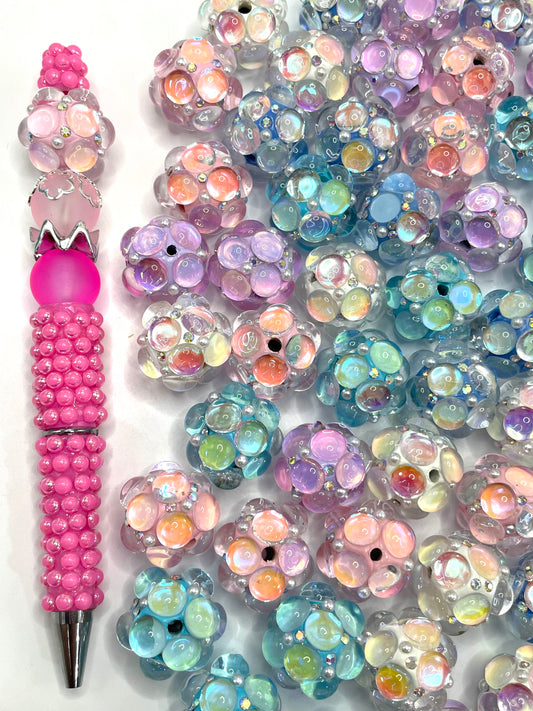 Bubble beads Bubbles of clay beads with rhinestones Fancy 22mm
