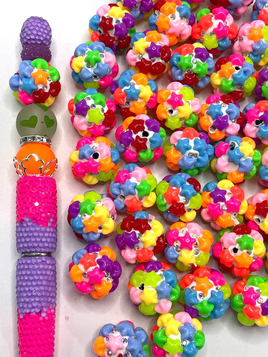 Clay Star Beads Neon star beads Clay star beads 19mm