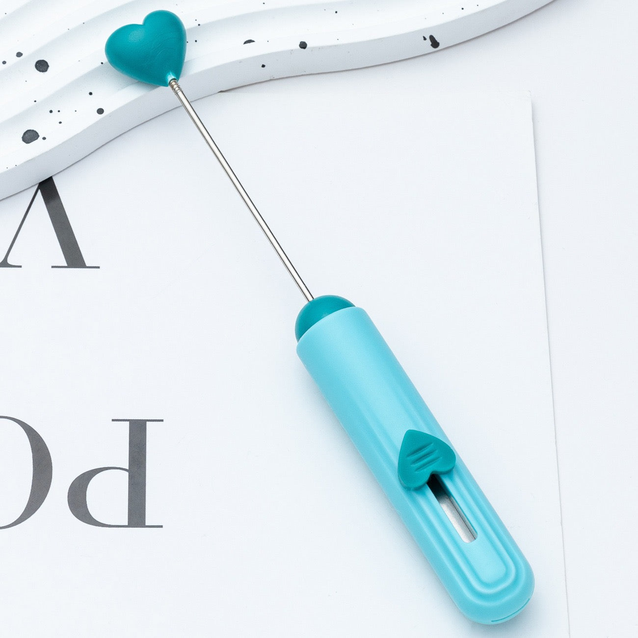 Diy beadable beaded box opener cutter package opener with heart shape top