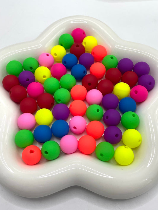 Acrylic beads Neon color Matte Acrylic fluorescent color beads 16mm