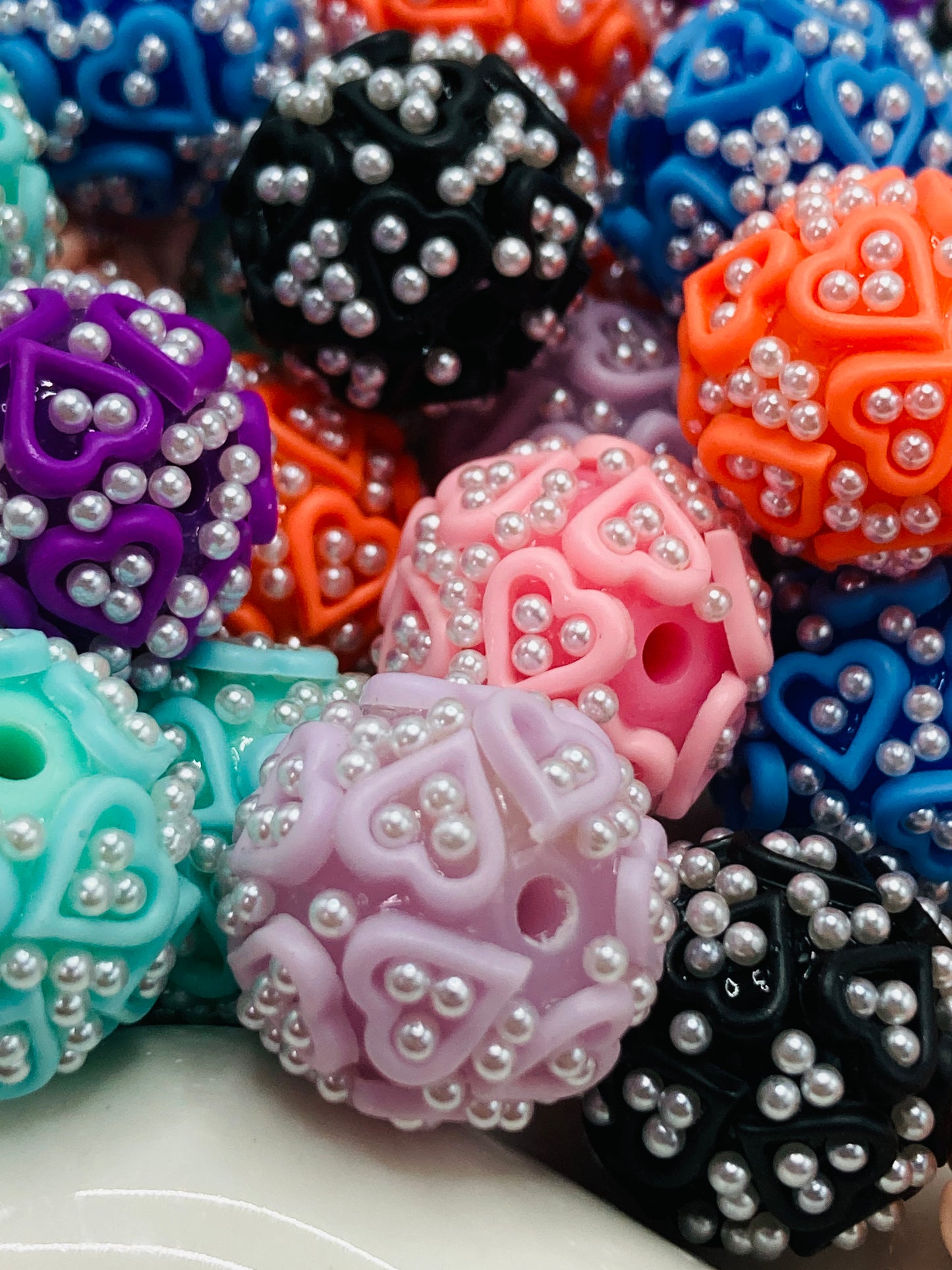 Acrylic beads Heart Pearl Acrylic pearl heart beads