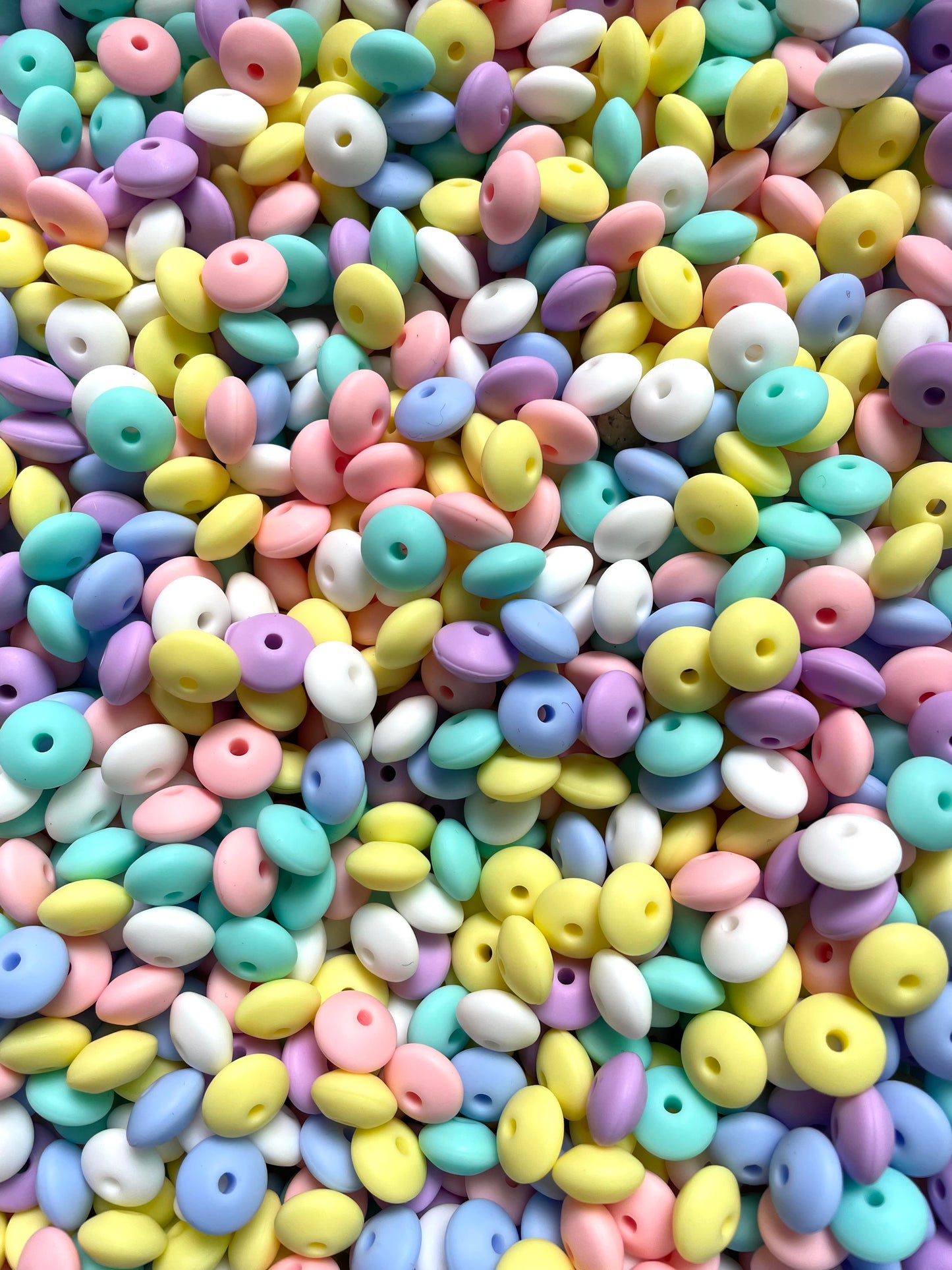 Silicone Lentil Beads & Spacers,Random Mix,12mm