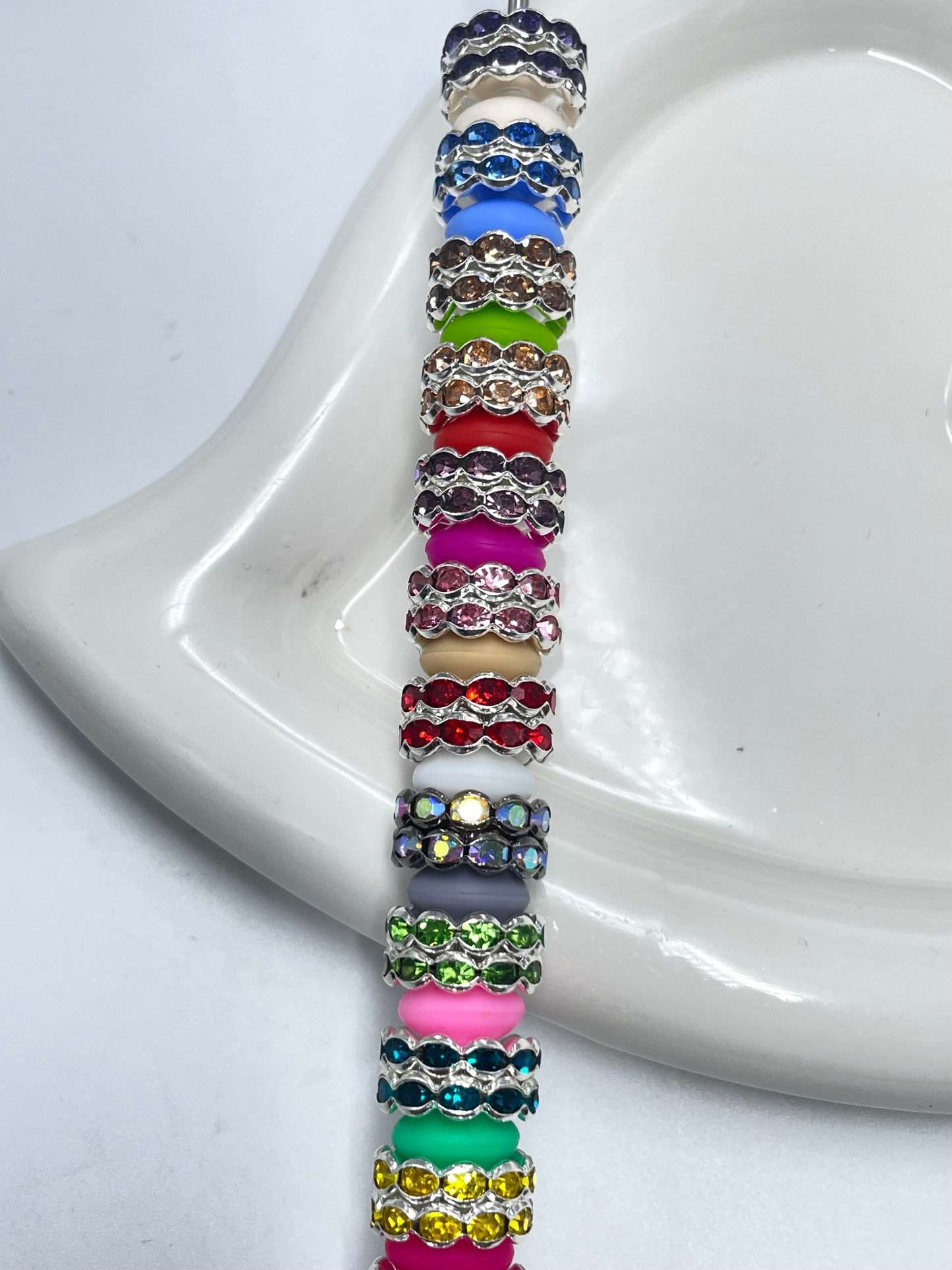 Beaded beadable wavy wave metal metallic spacer 15mm  Spacers With Rhinestone,Random Mix,15mm