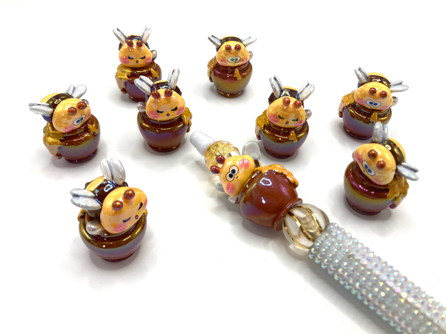 Acrylic beads Bee Beads Honey jar Honey Separable and combinable beads 16mm-23mm Random Mix
