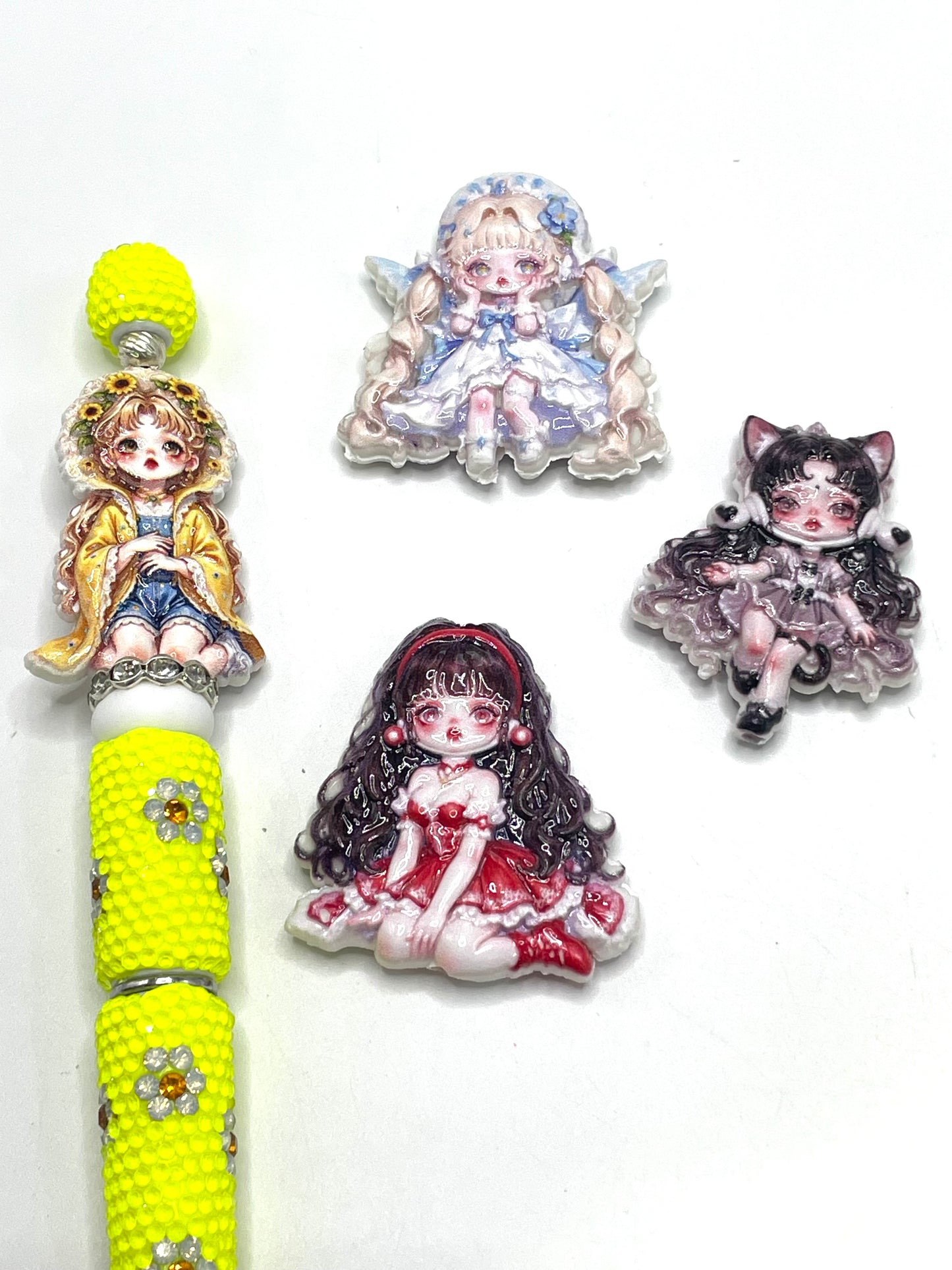 acrylic sp hk Girl Acrylic beads Acrylic bead beads Cartoon acrylic beads Random Mix
