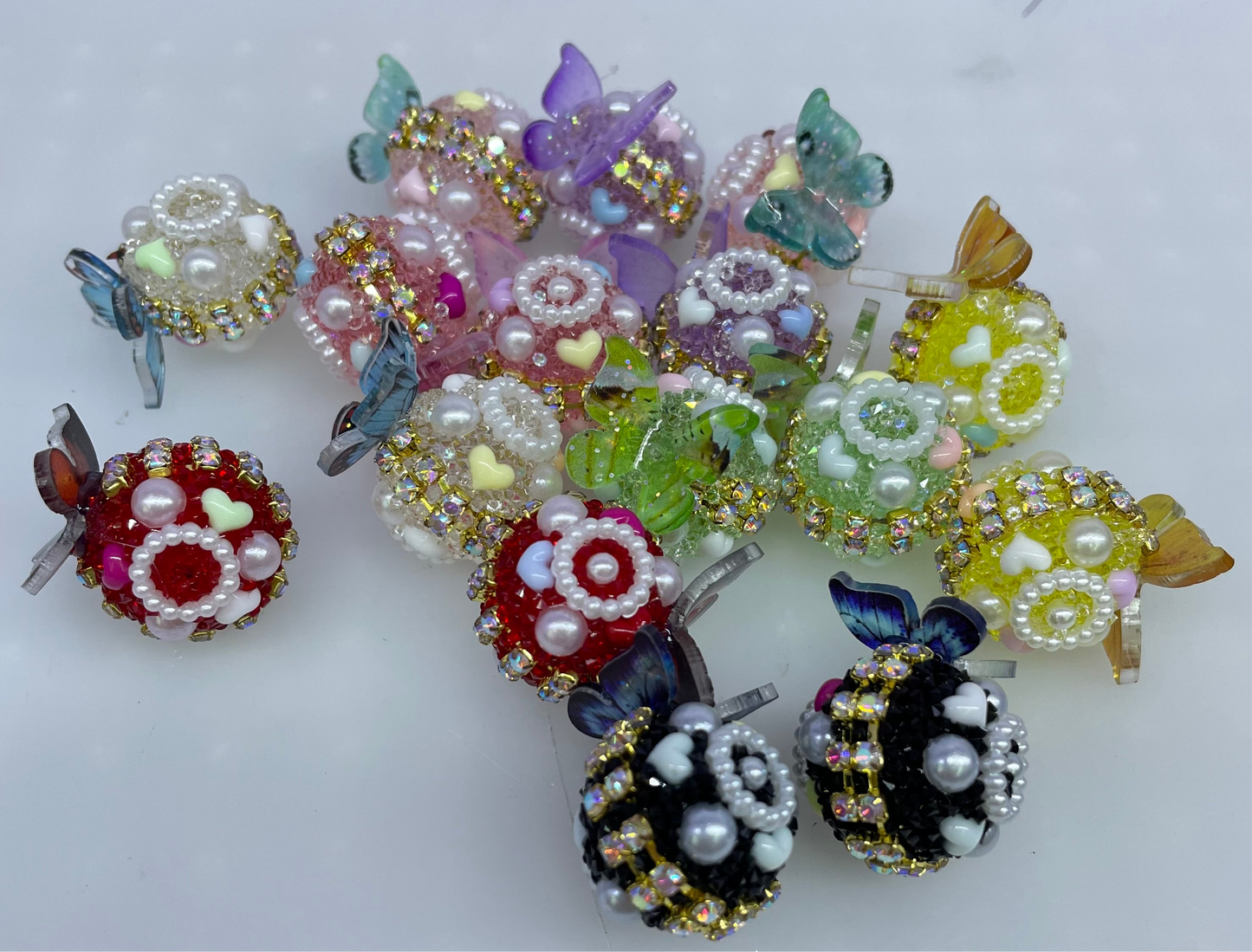 fancy bead sugar bead butterfly diy beads with sugar and pearl random mixed colorful ,random mix