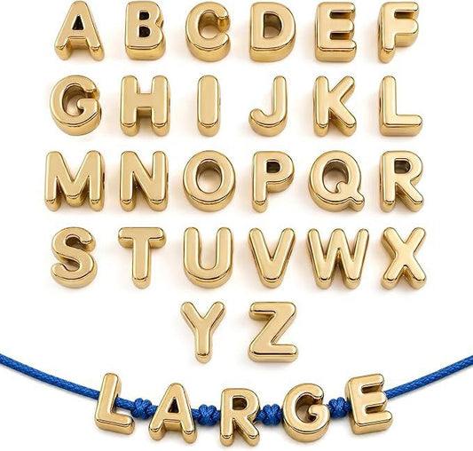 beaed beadable acrylic letter diameter :6mm (approimately H: 20mm  W:16mm T:13mm)
