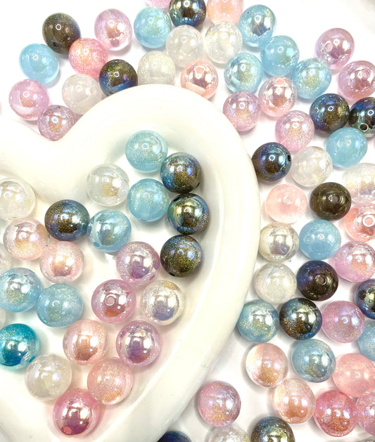 16mm uv glitter beads uv bead galaxy beads random mixed