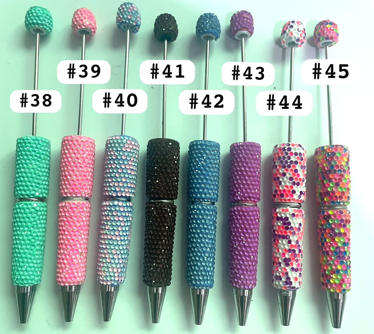 #1-#41beaded beadable jelly rhinestone neon colors Clay pen neon pen Neon color Rhinestone DIY Colorful Clay Writing Tools Random Mix