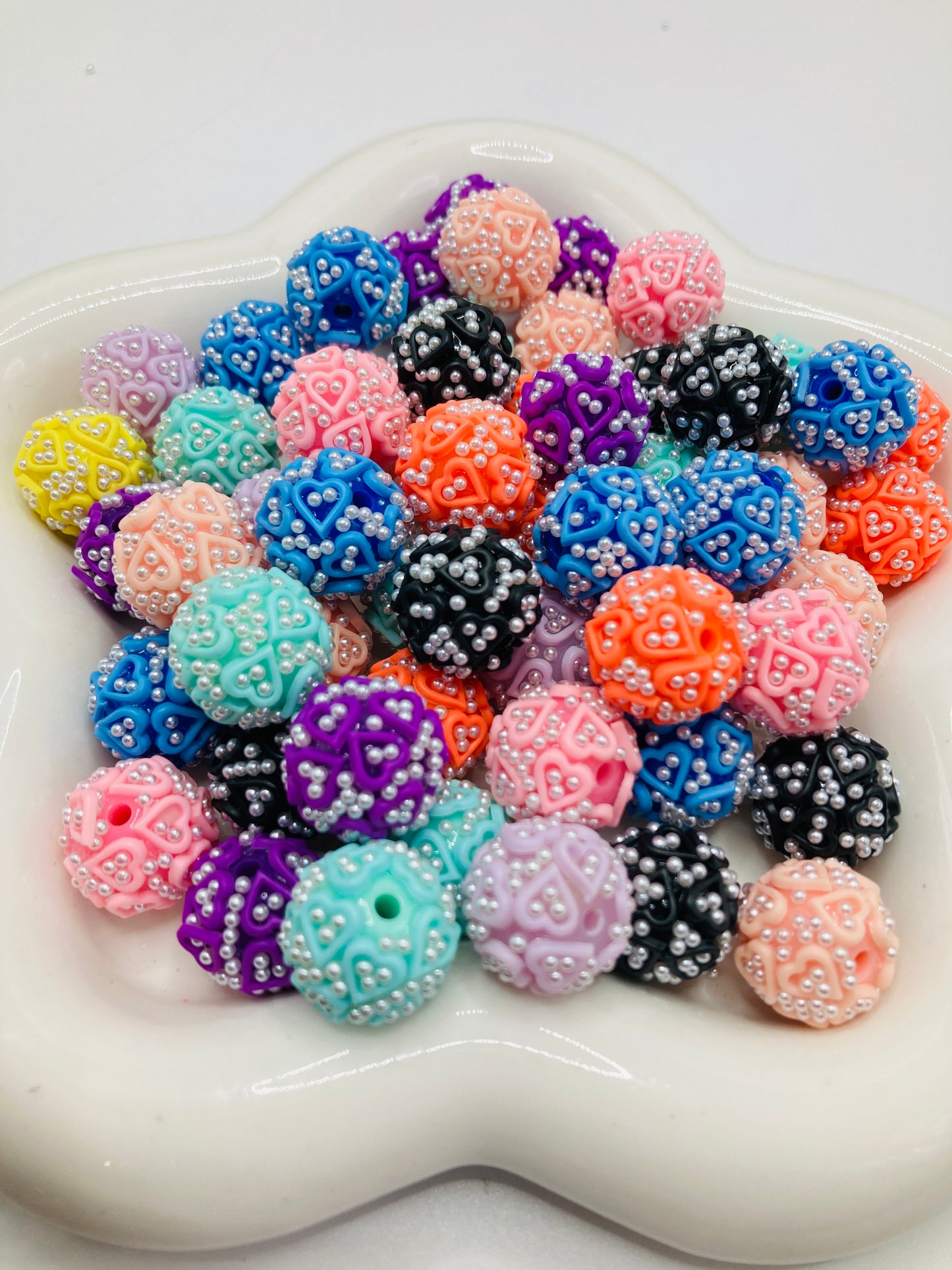 Acrylic beads Heart Pearl Acrylic pearl heart beads