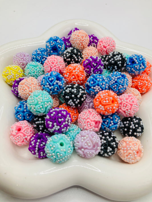 Acrylic beads Heart Pearl Acrylic pearl heart beads
