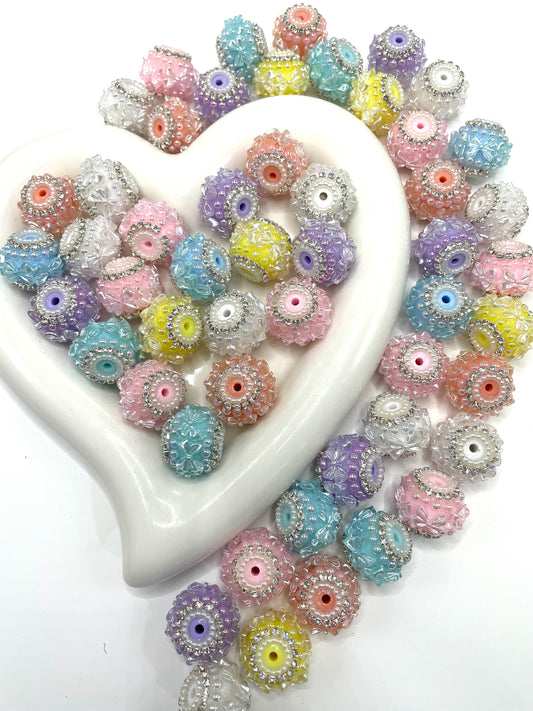 Beaded beadable pearly bow shiny bow fancy beads random mixed