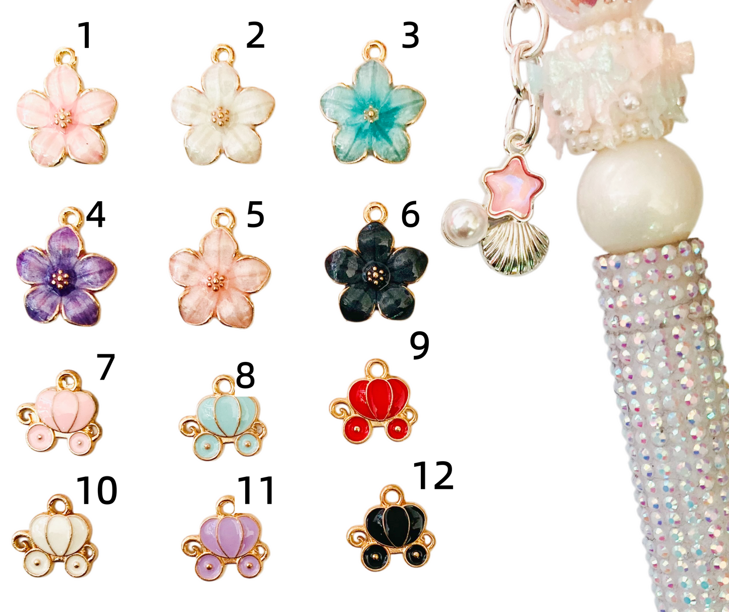 Pendant Floral pendant Metal pumpkin carriage Lily flower DIY decorative pendants