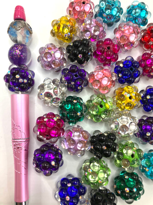 Large bubbles Rhinestone Bubble beads Colored clay beads Random Mix