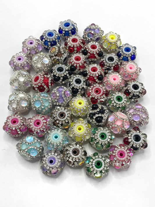 Fancy Beads Bubble beads Rhinestone Chain Pearl gasket Spacers Random Mix 18mm