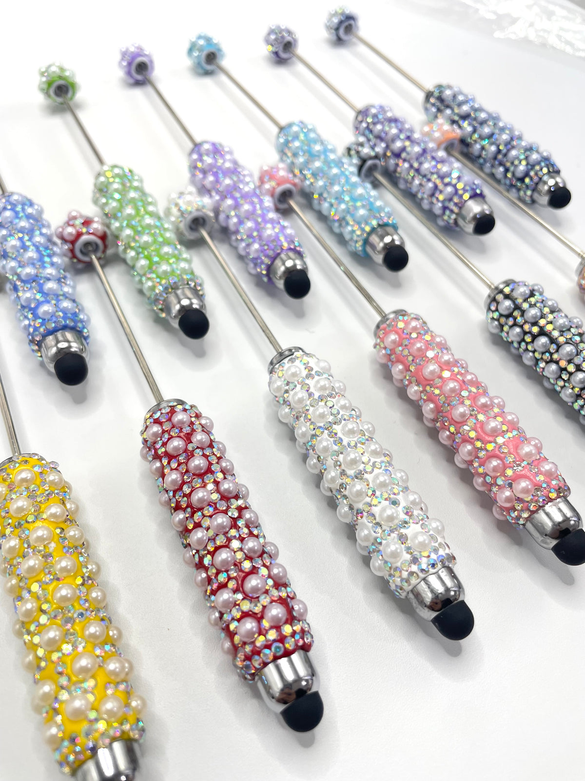 diy beaded beadable pearl stylus pen