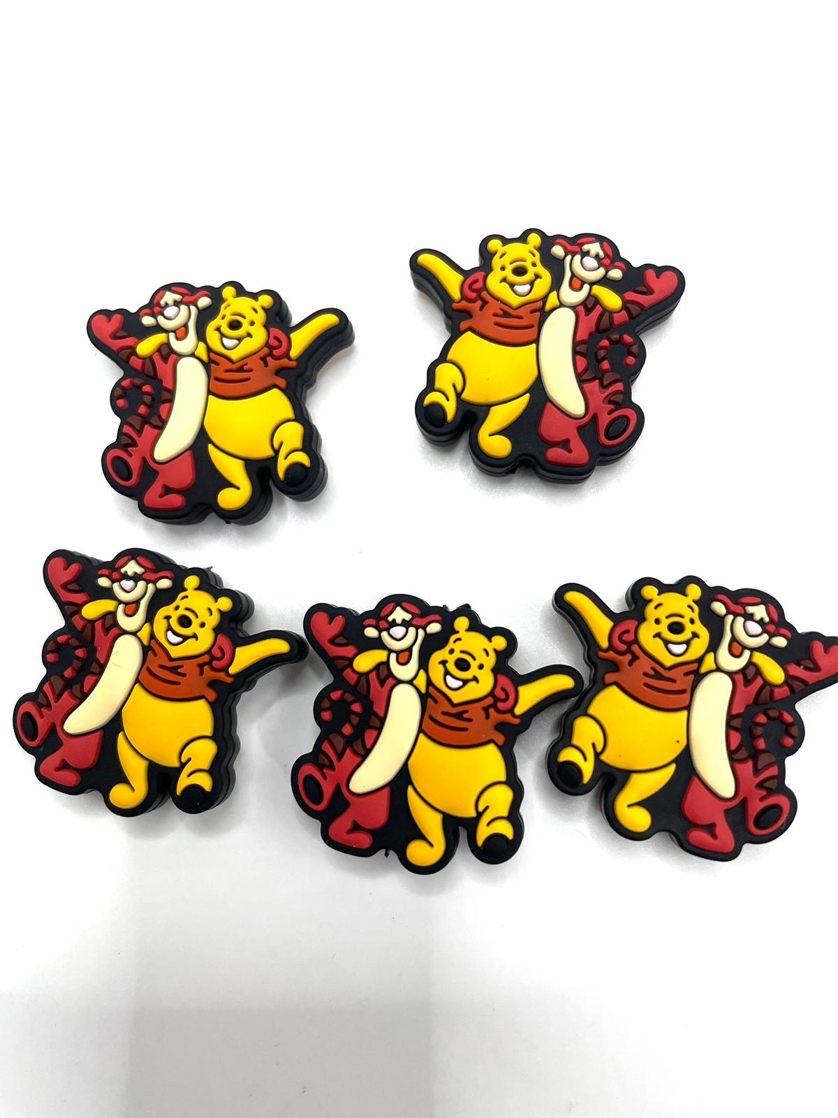 DIY beaded beadable silicon beads focal with vertical hole Winnie ,strawberry girl HK Mk