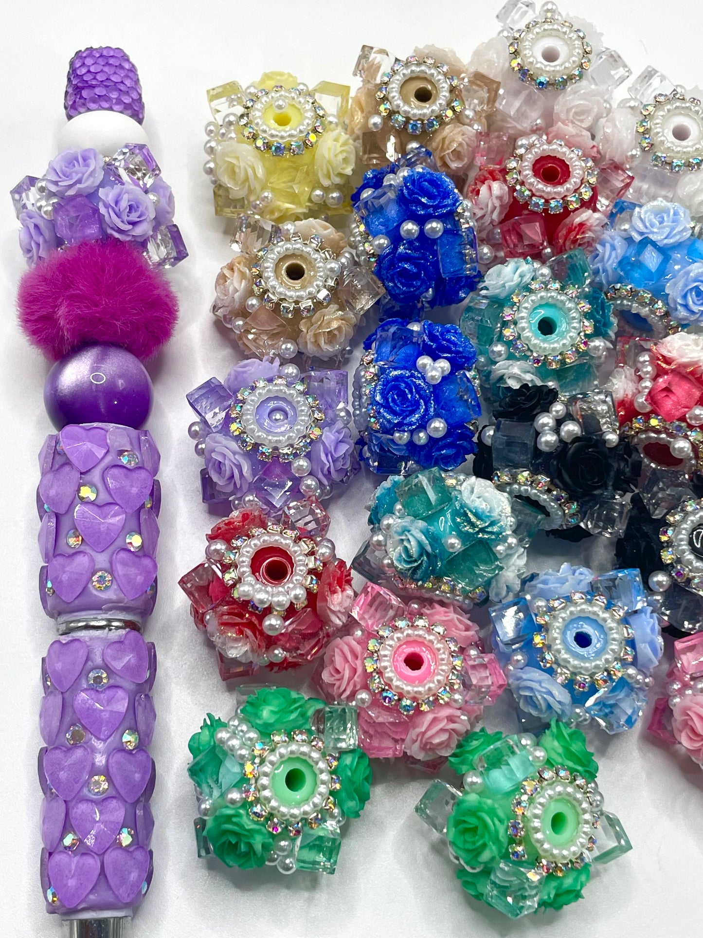 Fancy Beads Ice cubes Acrylic flower beads Colored ice Acrylic flower beads 20mm Random Mix