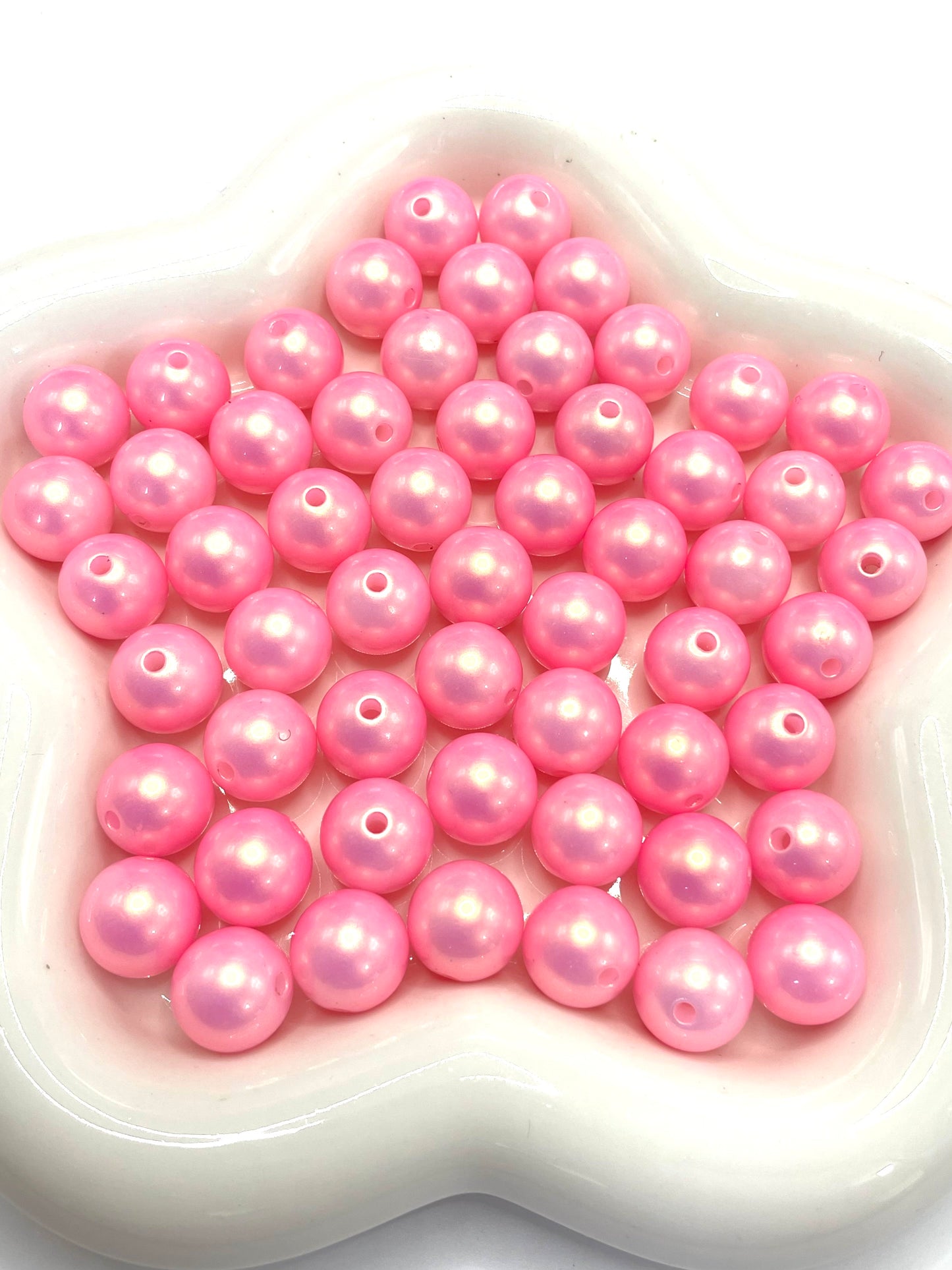 Acrylic beads Colored solid-color acrylic beads Shimmering luster 16mm Random Mix