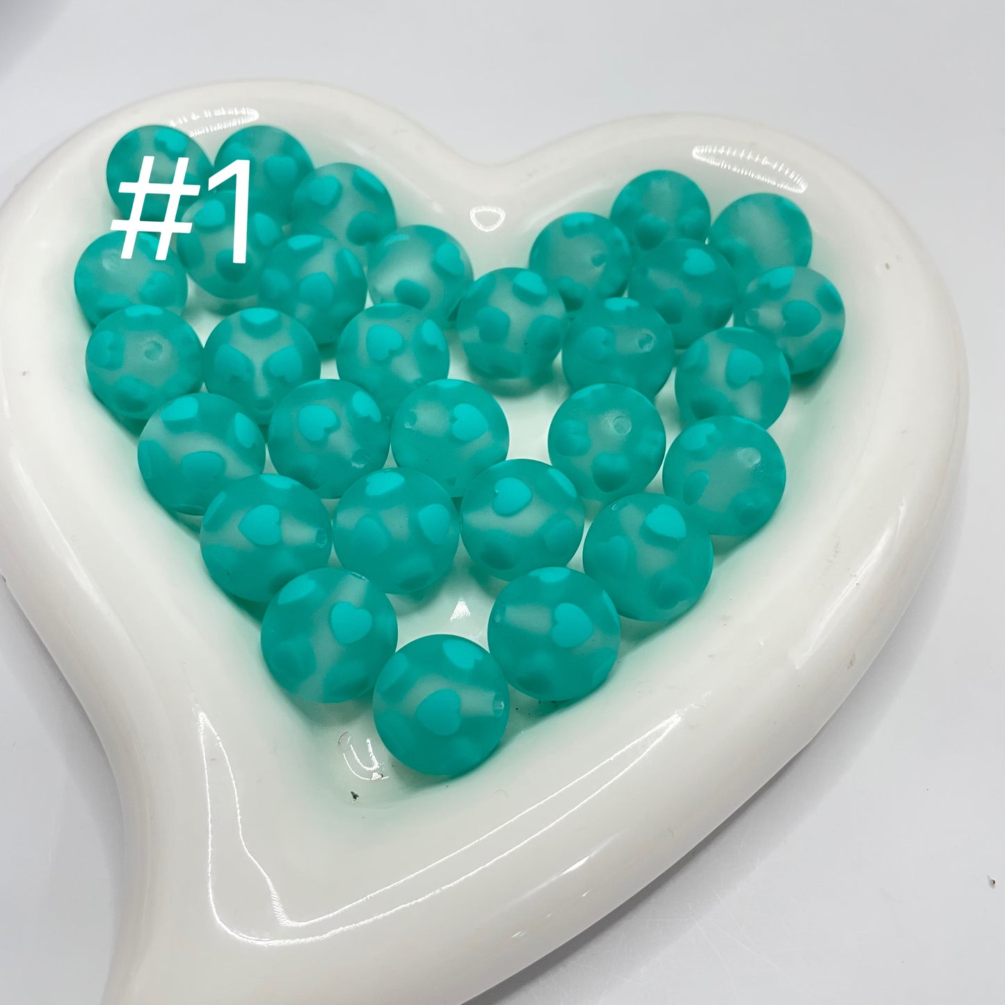 16mm Matte heart acrylic beads jelly heart beads heart beads