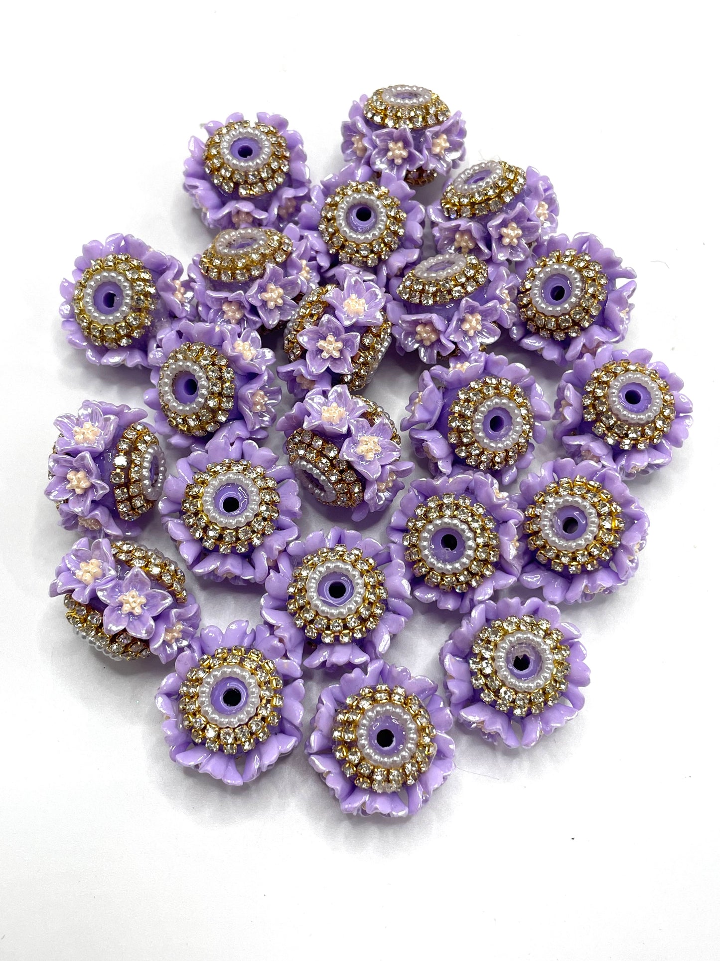 Morning glory Flower beads Golden Chain Attractive flower-shaped beads Random Mix