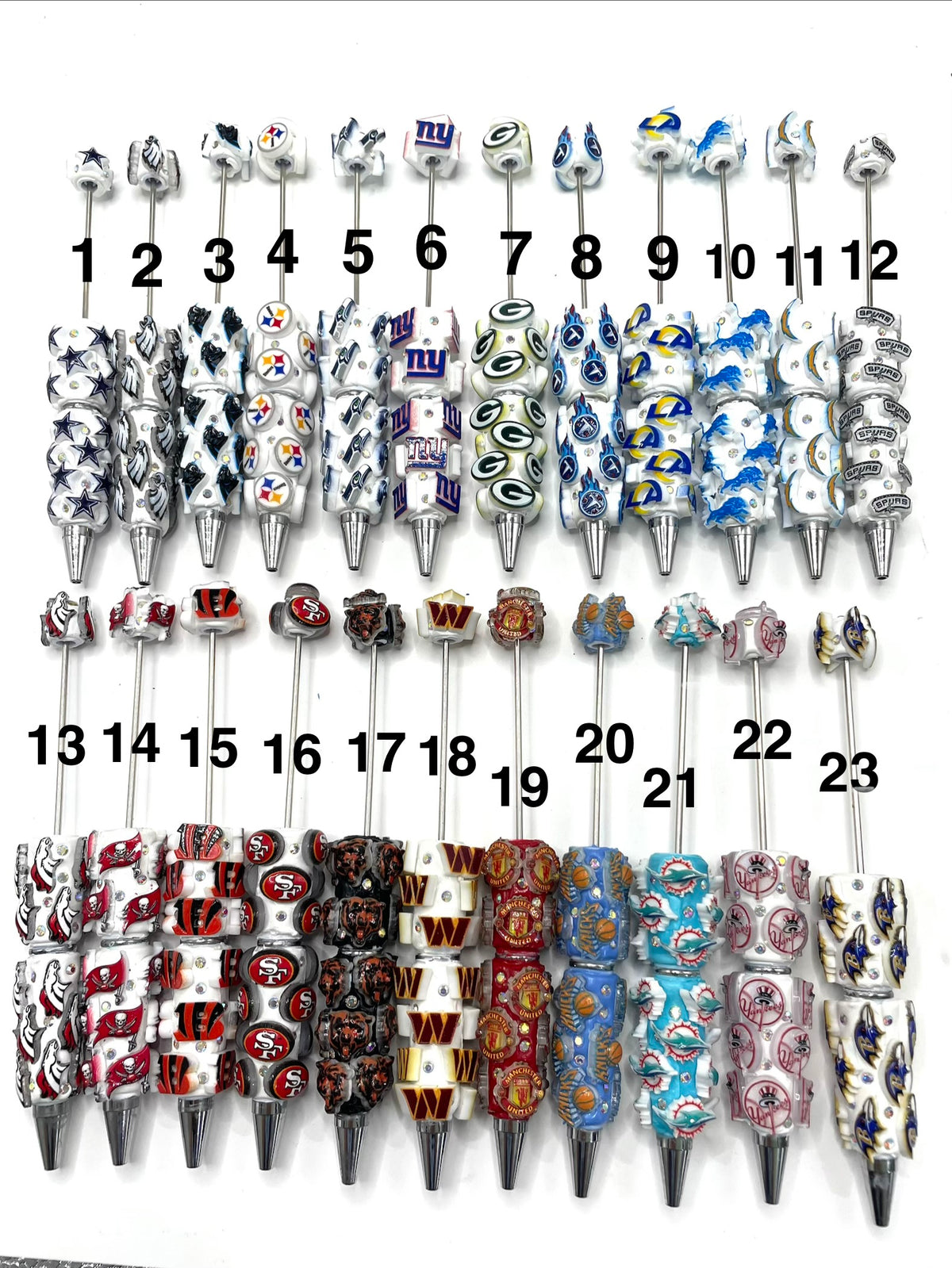 diy beaded beadable beady american sport team football team fancy pens
