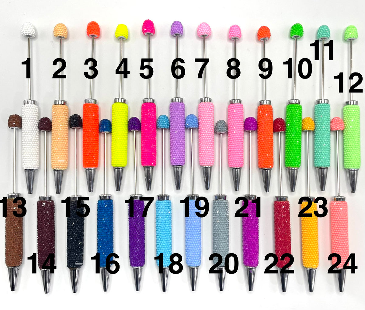 diy beaded beadable neon color rhinestone  pen Neon pen