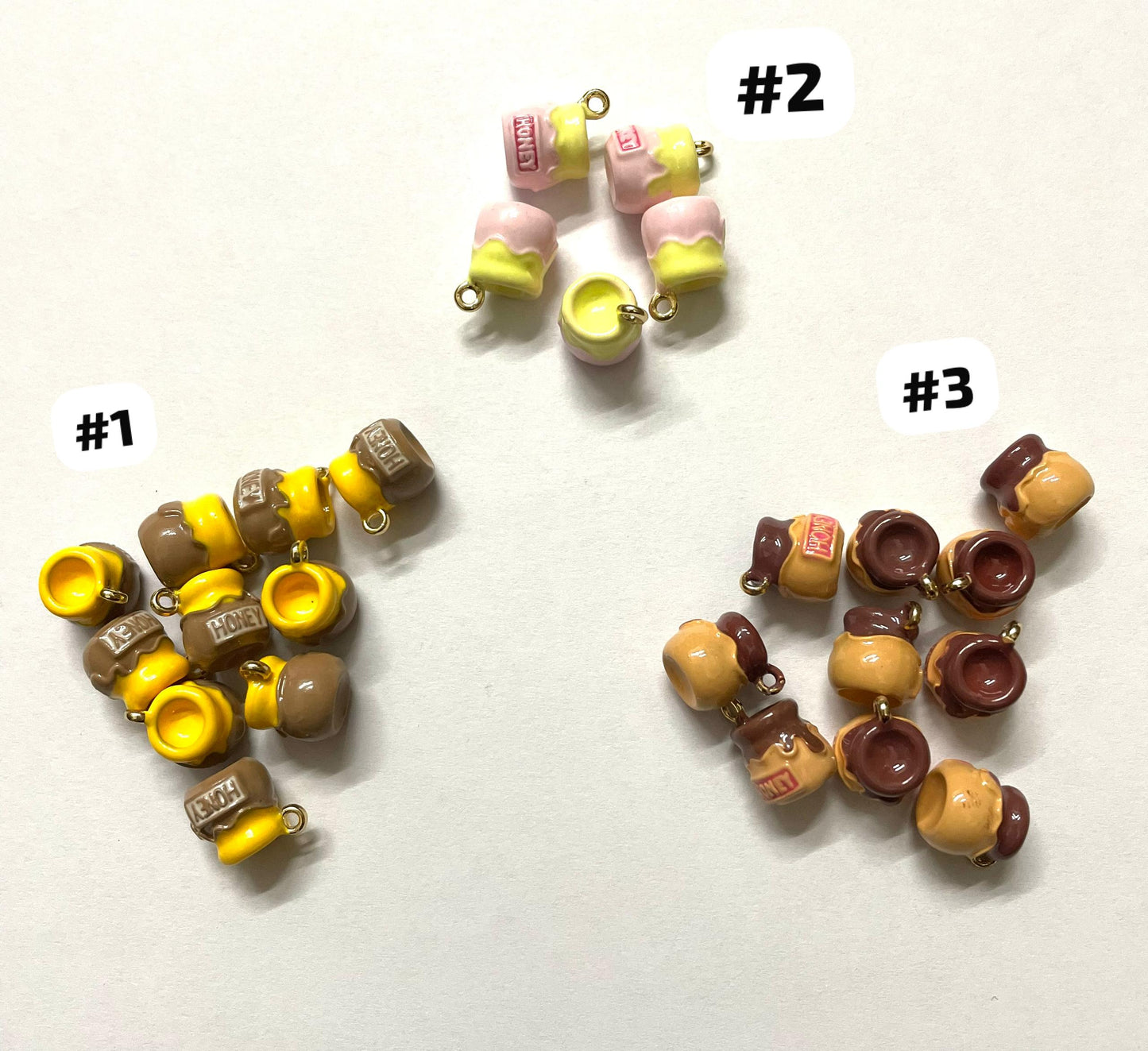 Metal alloy diy charms pendant oil-spot glaze honey jar with loop colored