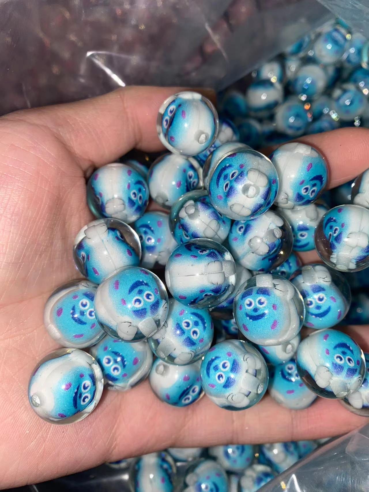 16mm acrylic bead with character