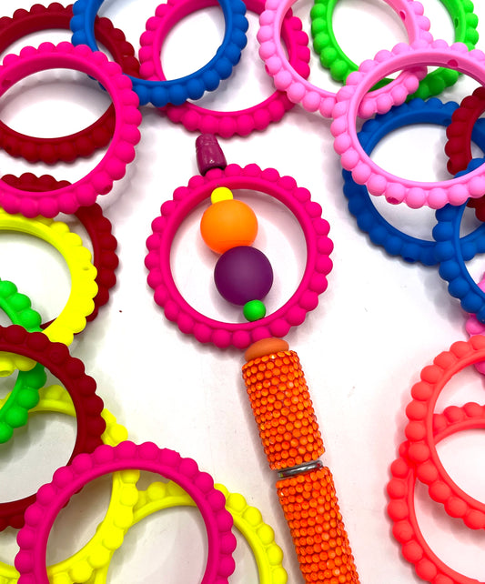 Acrylic beads Neon color Matte Pearl ring 51mm