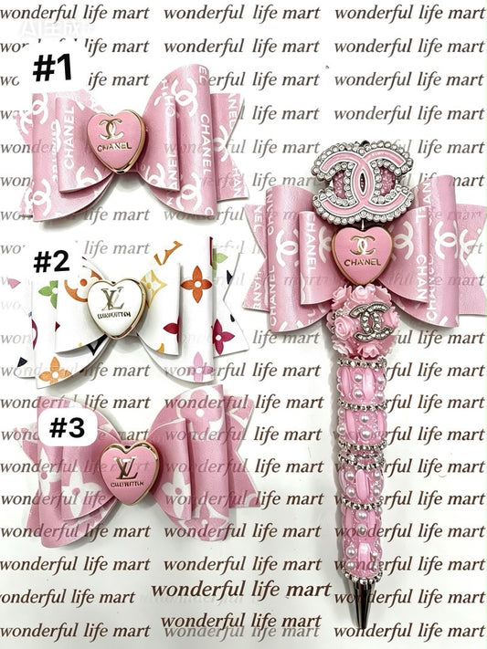 DIY beadable beaded fancy design beads bow beads L house CC beads  ,pink color white color