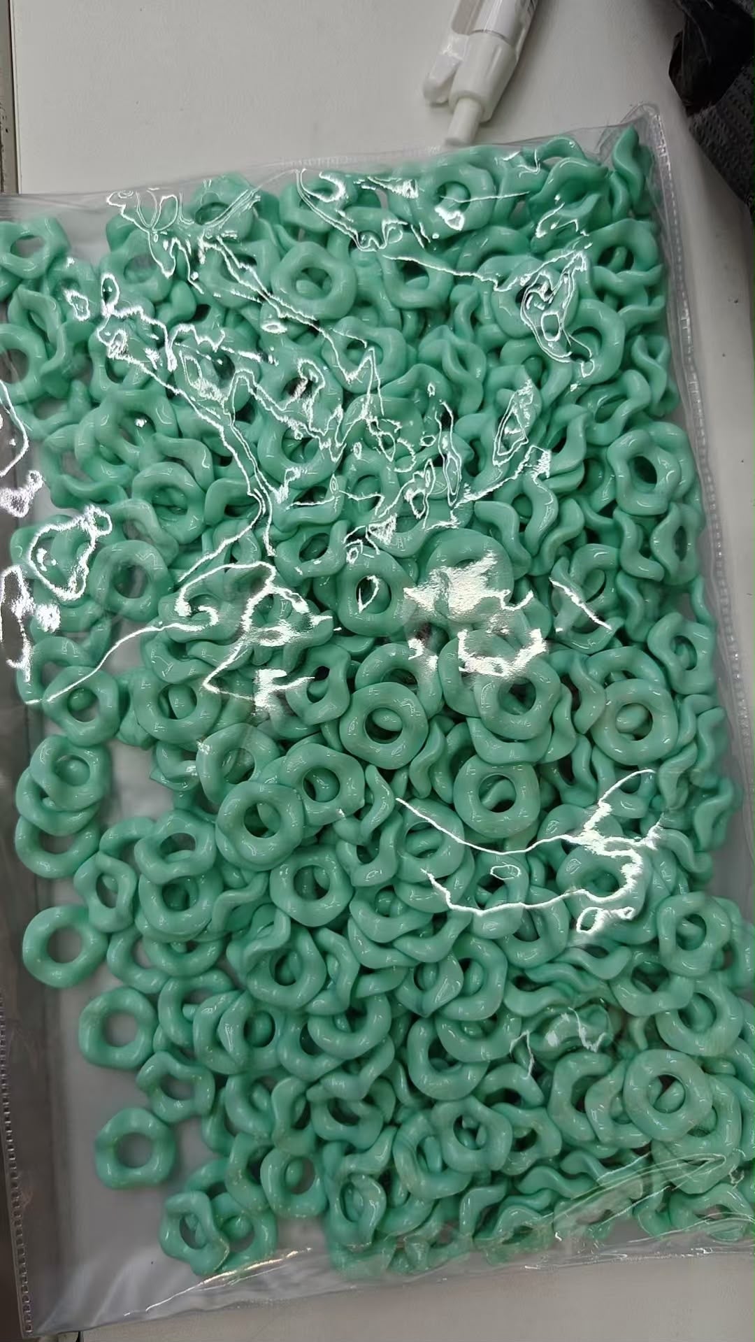 Beaded beadable acrylic glossy shiny wave wavy spacer 15mm