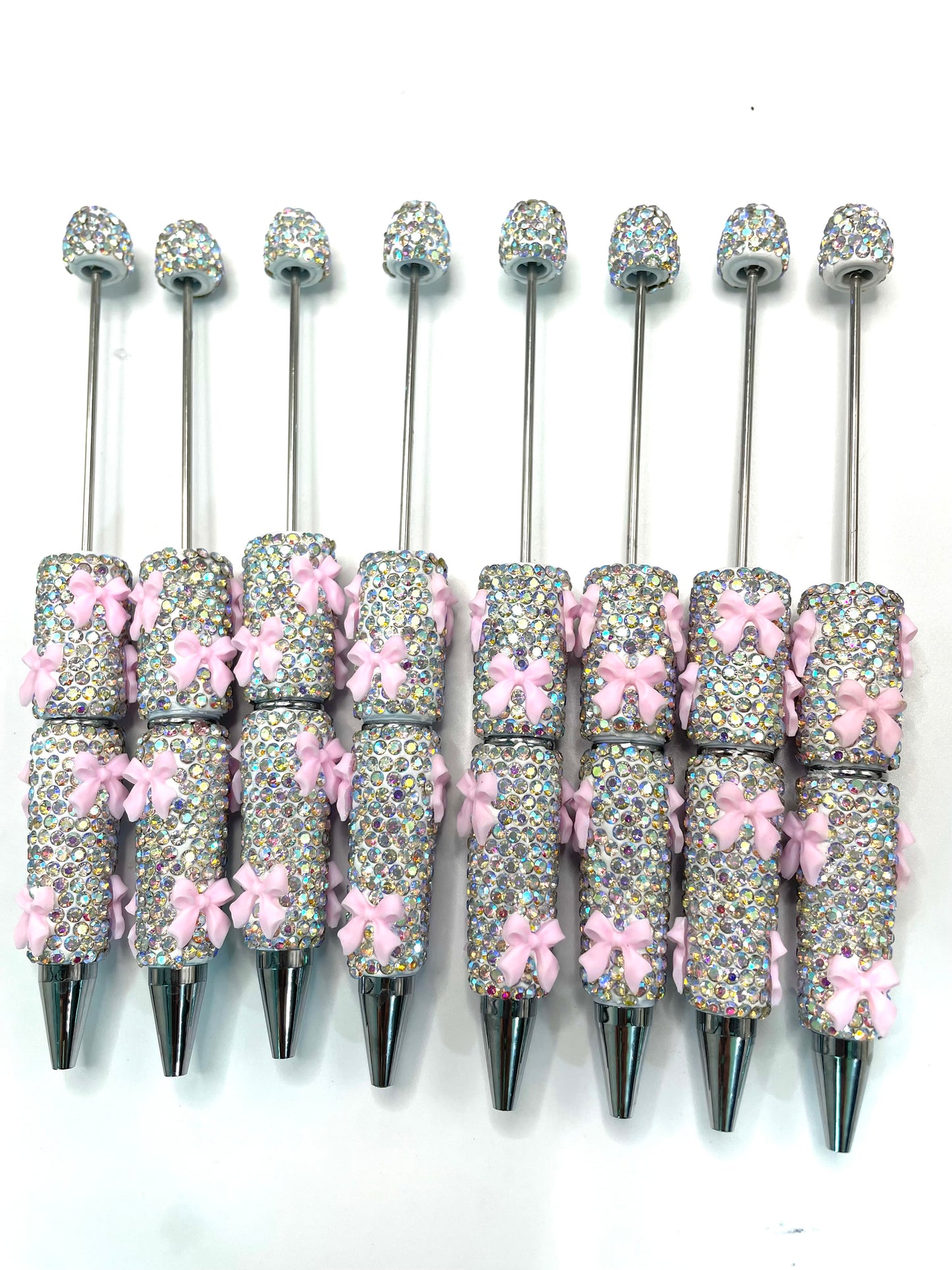 bow pen fancy clay rhinestone bow pen ornaments with acrylic bow  colored random mix