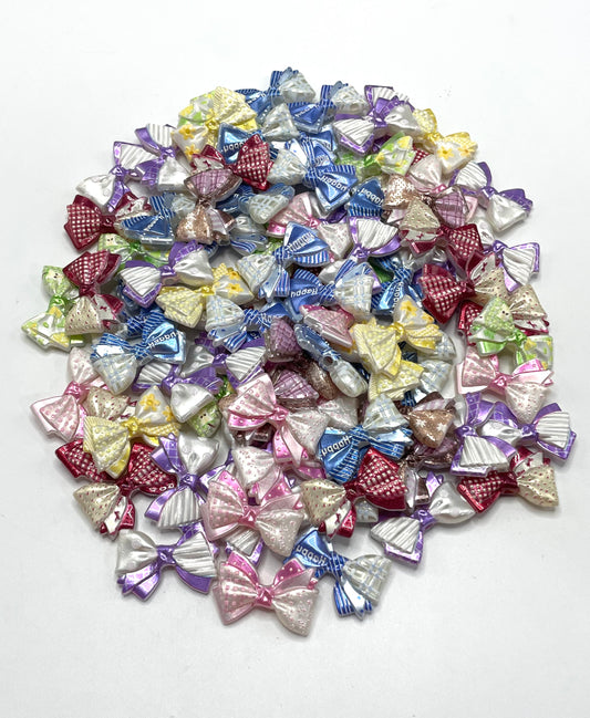 Acrylic bow Multiple patterns Belt bow DIY beading project Random Mix 31mm