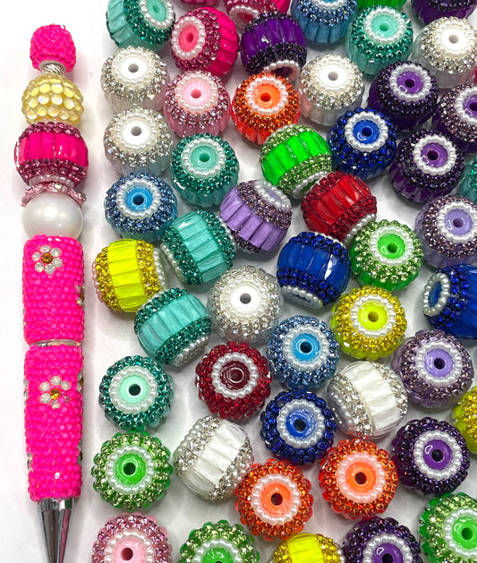 Fancy Beads Pumpkin beads Neon Rhinestone Pearl spacers Mirror Random Mix