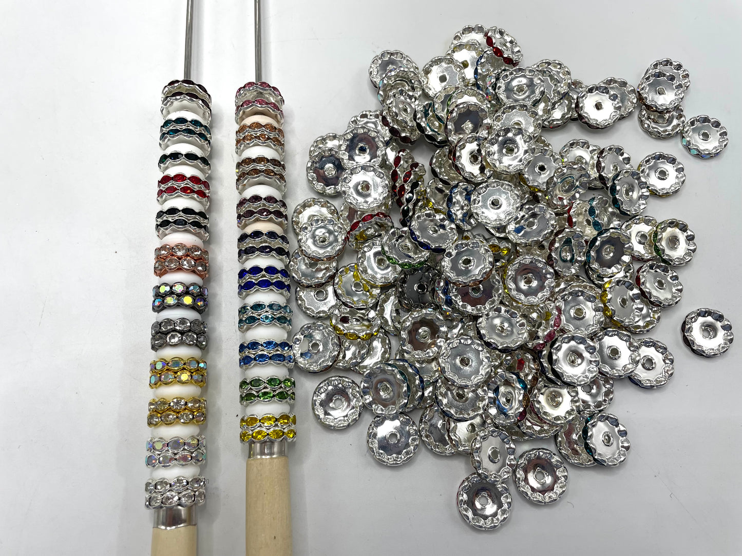 Beaded beadable wavy wave metal metallic spacer 15mm  Spacers With Rhinestone,Random Mix,15mm