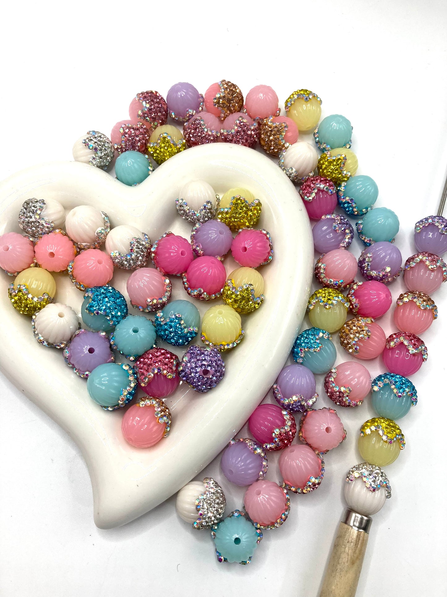Sanded pumpkin beads Jelly color  Clay water Rhinestone Sanded pumpkin beads 16mm Random Mix