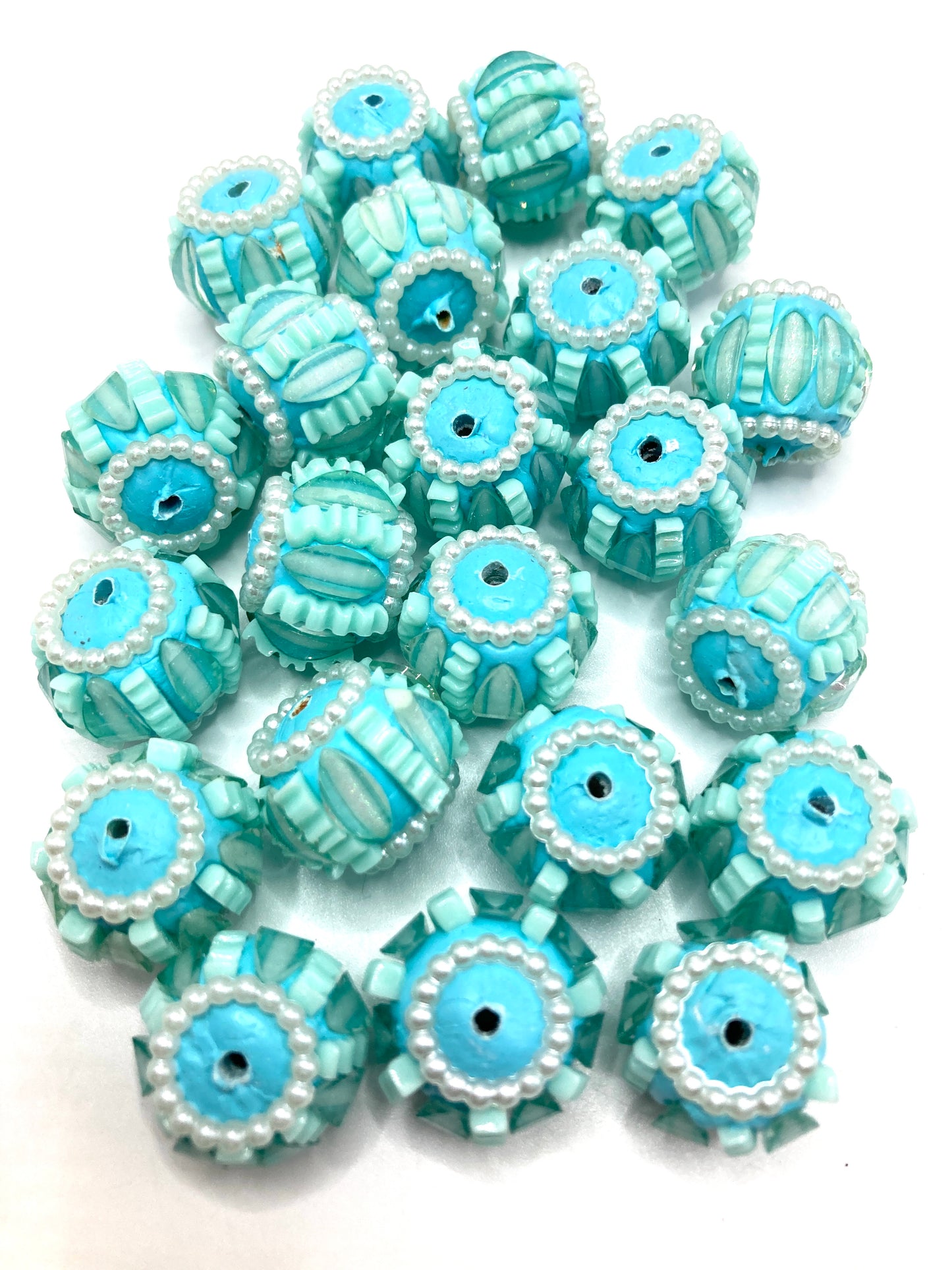Clay beads Glazed water bead beads made of clay Wave lace edge clay beads