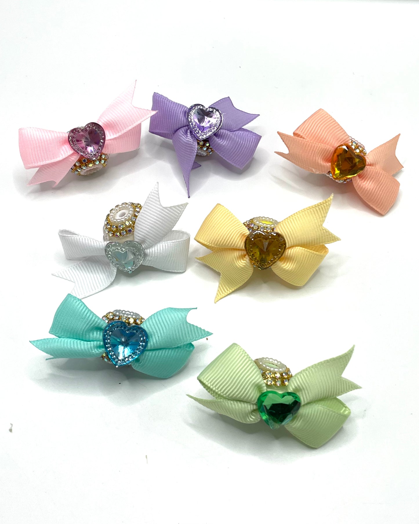 Beaded beadable textile bow Bows made of ribbons Fancy Beads Attractive and exquisite bow-shaped heart Golden Chain beads Random Mix