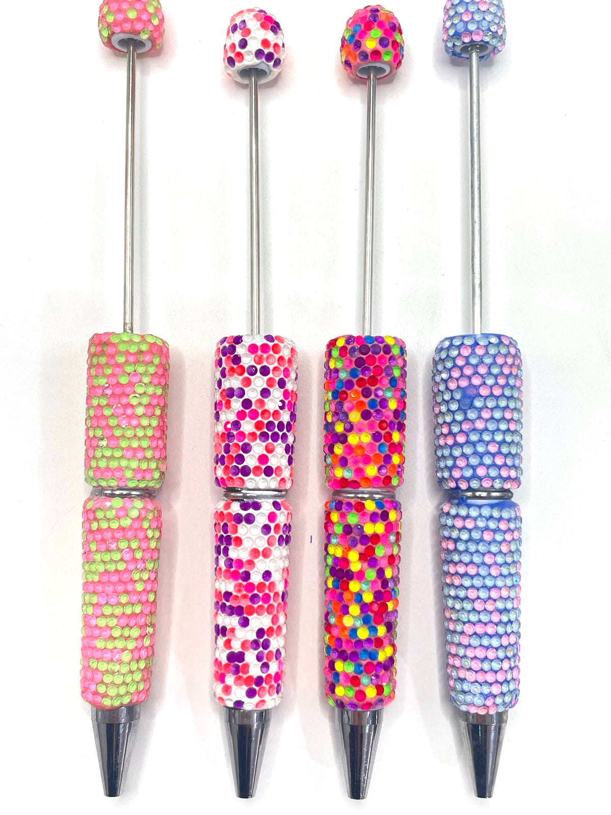 beaded beadable jelly rhinestone multi color Rhinestone DIY Colorful Clay Writing Tools ballpoint pen  Random Mix
